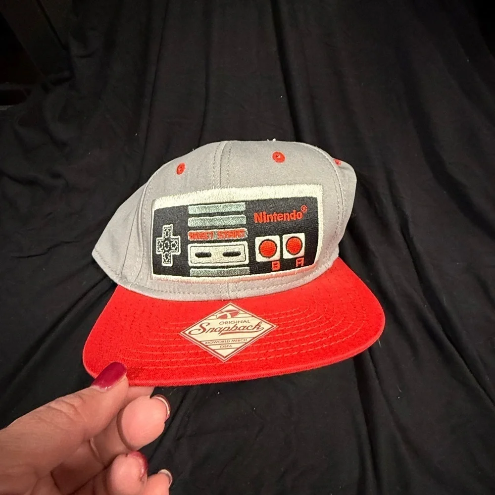 Nintendo Gray and Red Orginal Snapback Hat